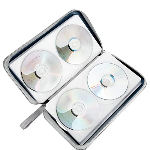 Siveit حافظة أقراص CD، حافظة DVD سيفيت بسعة 96 قرص بلاستيك صلب لحفظ الأقراص لمحفظة السيارة والمنزل والمكتب والسفر (أزرق داكن) - Image 5