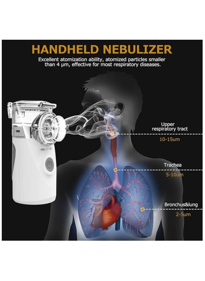 Nebulizer Machine for Adults and Kids Portable Nebulizer of Cool Mist Handheld Mesh Nebulizer Mist Adjustable Steam Inhaler Steam Inhaler for Travel or Home Daily Use