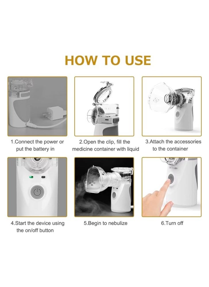 Nebulizer Machine for Adults and Kids Portable Nebulizer of Cool Mist Handheld Mesh Nebulizer Mist Adjustable Steam Inhaler Steam Inhaler for Travel or Home Daily Use