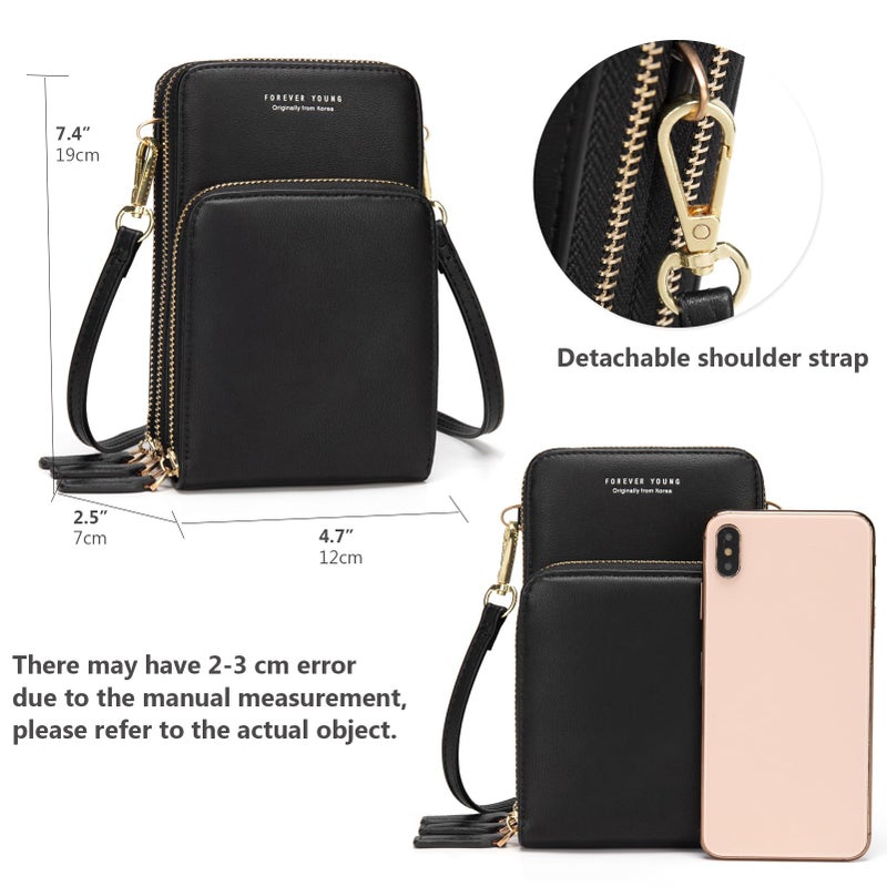 My Friday myfriday Small Crossbody Cell Phone Bags for Women, Leather Shoulder Handbags and Purses with 6 Card slots - Image 4