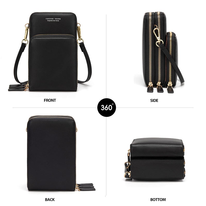 My Friday myfriday Small Crossbody Cell Phone Bags for Women, Leather Shoulder Handbags and Purses with 6 Card slots - Image 3
