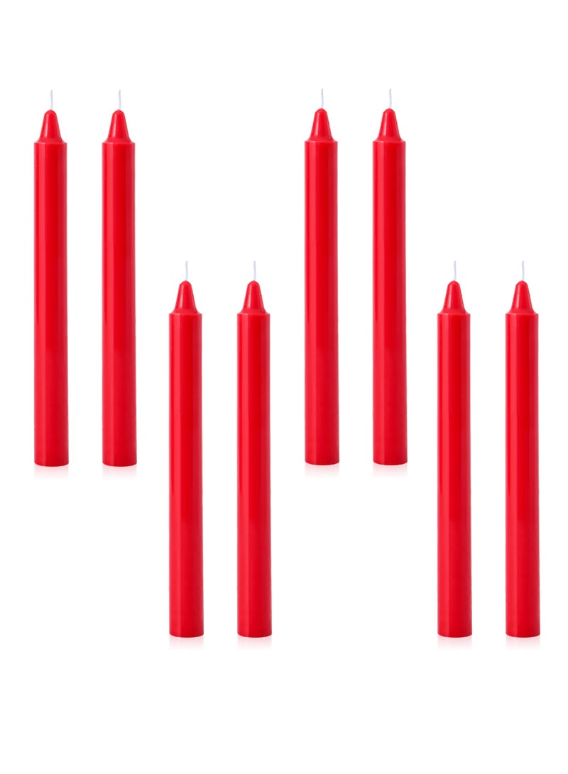 8 قطعة شموع مخروطية حمراء - 22 سم/8.6 بوصة قطر 2.2 سم/0.86 بوصة بلا رائحة بلا دخان بلا تنقيط شموع تزيينية لدیوالى الزواج تزيين المنزل هدية يوم الجمعة الأبيض - Image 1