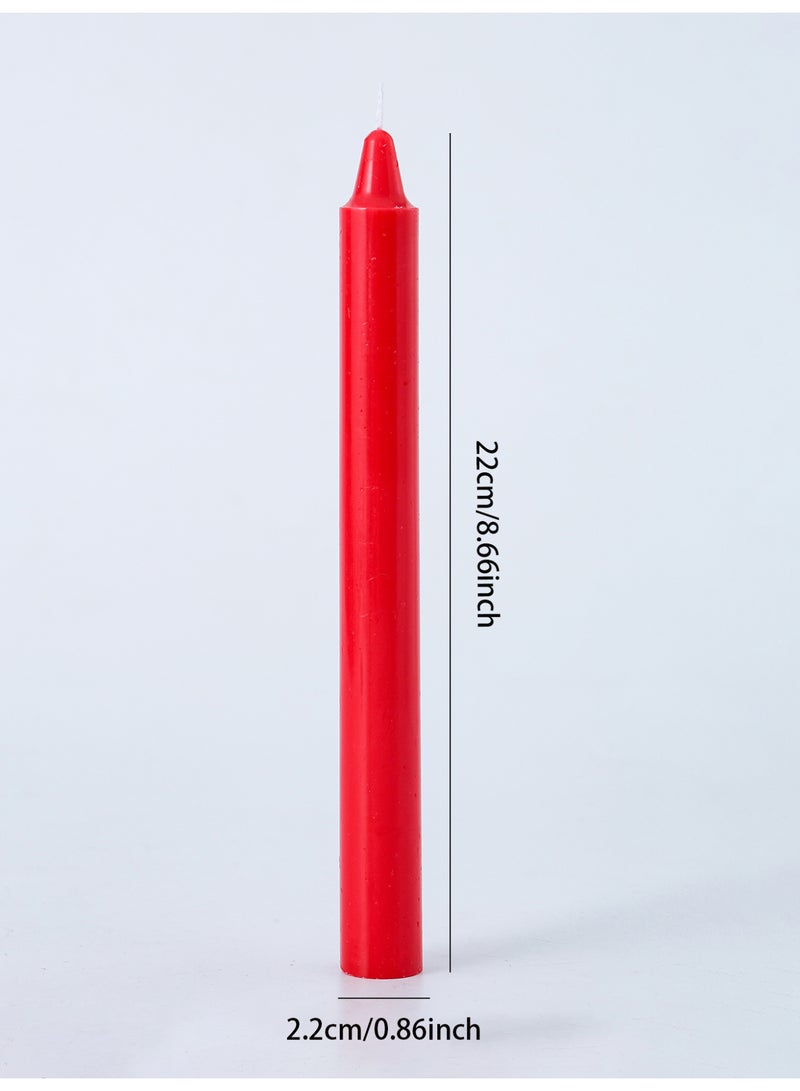 8 قطعة شموع مخروطية حمراء - 22 سم/8.6 بوصة قطر 2.2 سم/0.86 بوصة بلا رائحة بلا دخان بلا تنقيط شموع تزيينية لدیوالى الزواج تزيين المنزل هدية يوم الجمعة الأبيض - Image 4