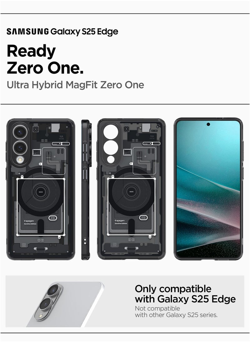 Spigen Ultra Hybrid MagFit for Samsung Galaxy S25 EDGE Case Cover with MagSafe (2025) - Zero One Black  - Image 2