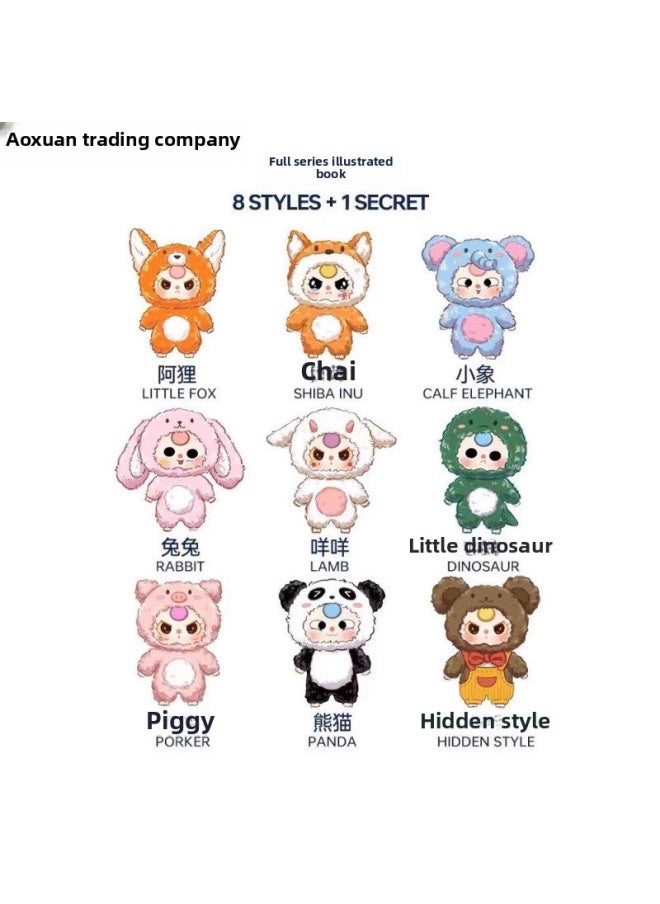 null - Baby Three-Year-Old Plush Series Big Cute Blind Box Trendy Play Doll Pendant Doll Doll Ornaments Keychain-Colour:Three-year-old Baby Lily Rabbit Town Random [6 Non-repeating End Boxes] - Image 1