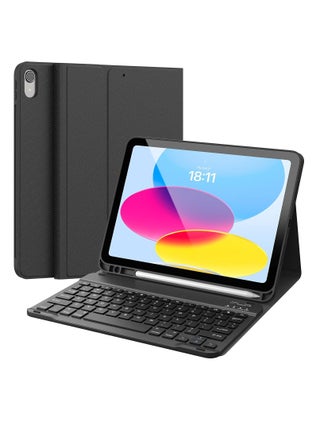 Keyboard Case for iPad 10th Generation 10.9 inch 2022 Detachable Bluetooth Keyboard Stand Folio Keyboard Cover with Pencil Holder Rechargeable Keyboard for New iPad 10th Generation 2022 Black - pzsku/ZD23416156B398C792A13Z/45/_/1726233695/e4e65f30-1f1c-4a3c-8b7f-43f2d4191b22