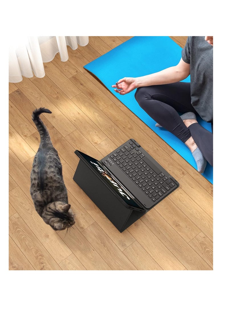 Keyboard Case for iPad 10th Generation 10.9 inch 2022 Detachable Bluetooth Keyboard Stand Folio Keyboard Cover with Pencil Holder Rechargeable Keyboard for New iPad 10th Generation 2022 Black  - Image 5