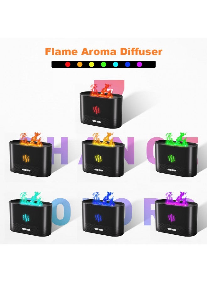 SVECKE SVECKE Colorful Flame Aroma Diffuser, Flame Diffuser Humidifier with 7 Changing Colors, 180ml Aromatherapy Diffuser with Waterless Auto-Off Protection for Spa Home Yoga Office Bedroom - Image 3