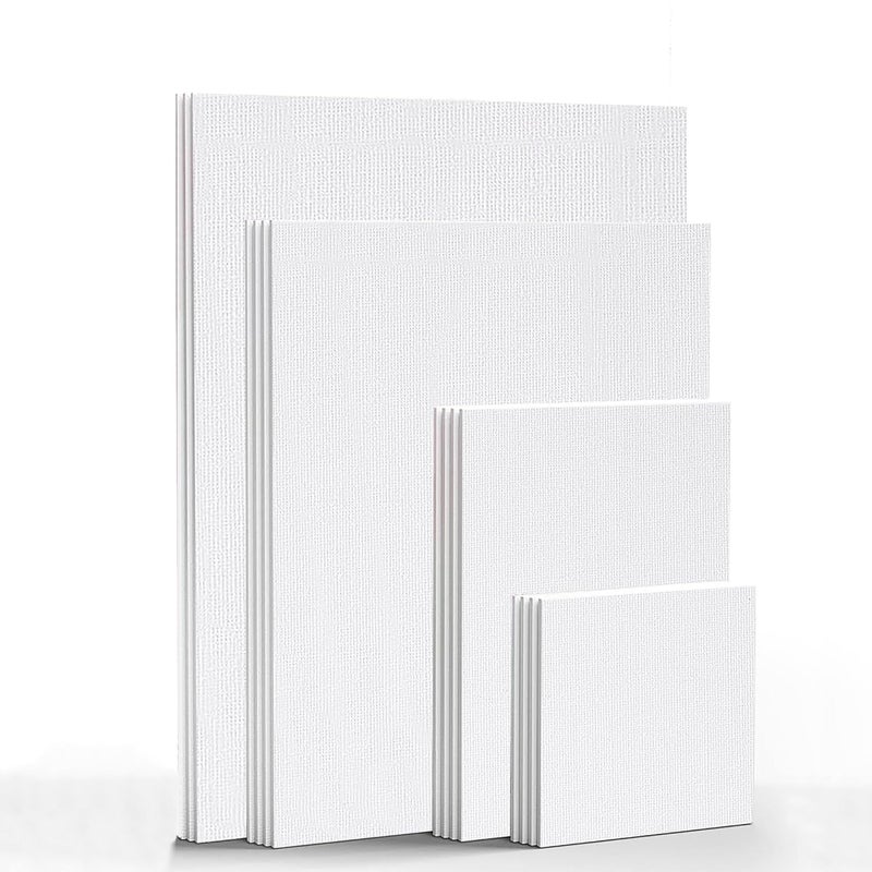 Twinster Twinster Canvas Boards for Painting Suitable for Acrylic Gouache Watercolour Ink Painting 100 Cotton Canvas Art Supplies for Artists 4X4 5X7 8X8 10X12 3pc Each - Image 1
