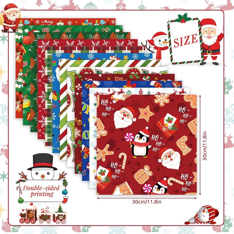 Konsait 24 Sheets Christmas Scrapbook Paper 12x12 Double Sided Christmas Pattern Paper Sheets Xmas Decorative Papers Xmas Cardstock Pad Craft Papers for Card Making Scrapbook Supplies - Image 3