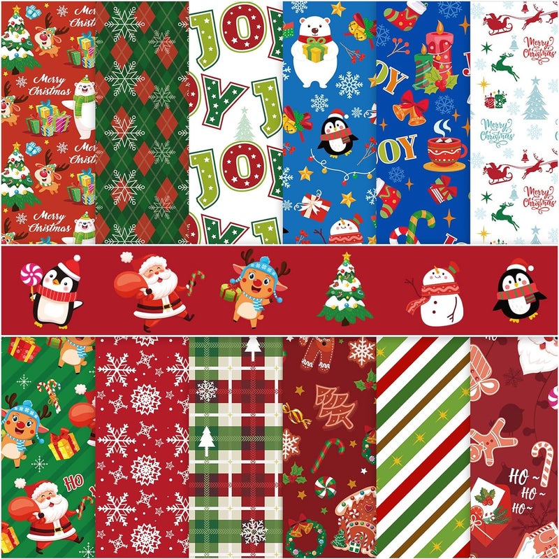 Konsait 24 Sheets Christmas Scrapbook Paper 12x12 Double Sided Christmas Pattern Paper Sheets Xmas Decorative Papers Xmas Cardstock Pad Craft Papers for Card Making Scrapbook Supplies - Image 1