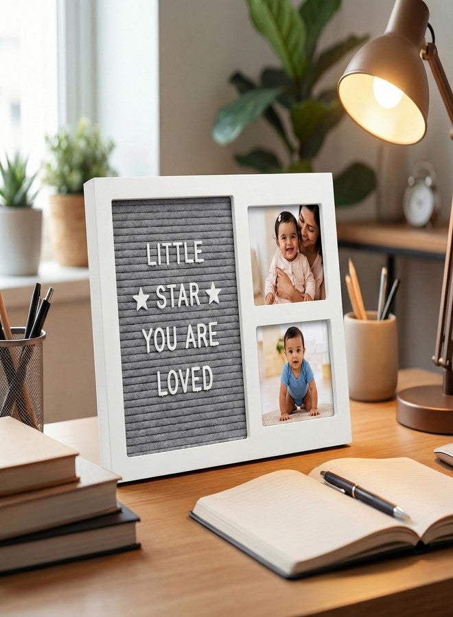 a baby cherry إطار صور للأطفال الرضع - إطار صور للأطفال مع لوحة من اللباد وحروف بارزة | صورة عامي الأول | إطار صور الموجات فوق الصوتية | أبيض - Image 1