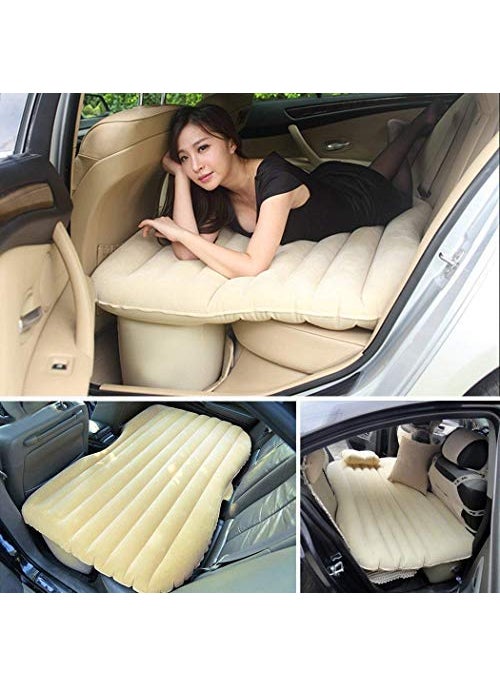 MBUYS MALL Mbuys Mall Inflatable Car Bed Mattress with Two Air Pillows Car Air Pump and Repair Kit Silver  - Image 5