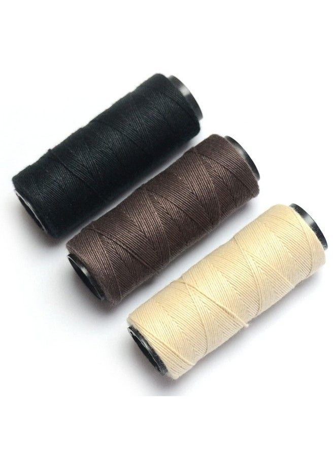 BLUPLE - Professional Weaving Threads 3 Rolls For Making Wig Hand Sewing Hair Weft Hair Weave Extension Diy (Blackbeigebrown) - Image 1