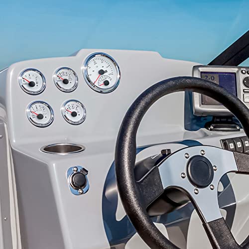 ARTILAURA 𝗚𝗣𝗦 𝗦𝗽𝗲𝗲𝗱𝗼𝗺𝗲𝘁𝗲𝗿 𝟬-𝟭𝟮𝟬𝗠𝗣𝗛 𝘄𝗶𝘁𝗵 𝗧𝗮𝗰𝗵𝗼𝗺𝗲𝘁𝗲𝗿 𝟴𝟬𝟬𝟬 𝗥𝗣𝗠 85mm 3-3/8" Boat GPS Speedometer Gauge with Antenna for Car Marine (White) - Image 3