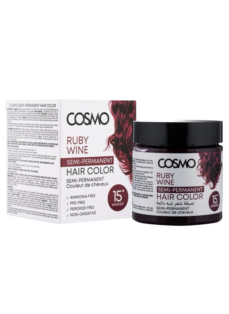 COSMO Ruby Wine Semi Permanent Hair Color 15 Wishes 120g 