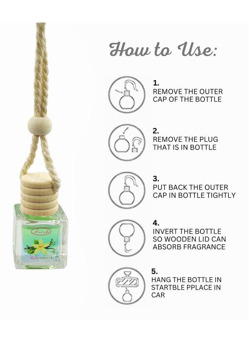 FRESH Vanilla Car Air Freshener - Hanging Perfume Diffuser - Image 4