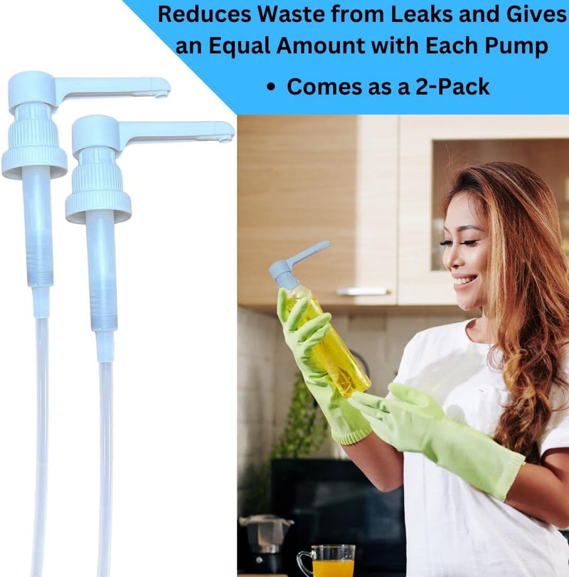 Serious Soil Dual Fitting Pump Dispenser for Gallon Jugs and Smaller Bottles (8cc Each Pump/Fits 28-400 and 38-400) Leak Proof for Household and Commercial Use, Plastic Pump for 1 Gallon Jug - BPA Free (2-Pack) - Image 3
