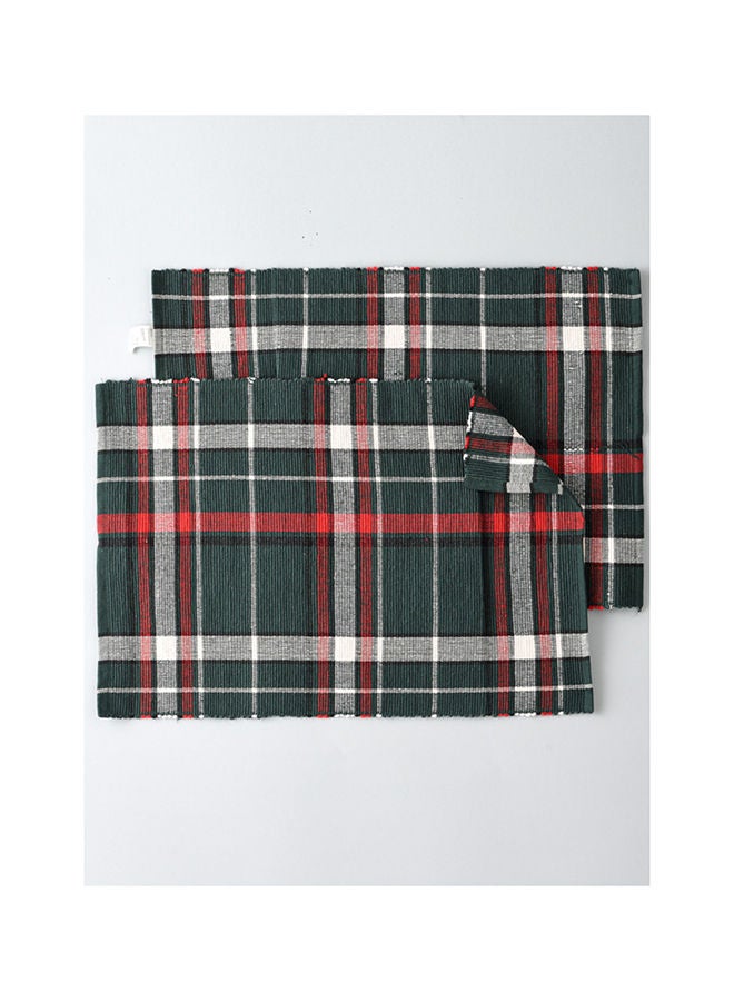 Dream Decor Green checks print place mat - Image 1