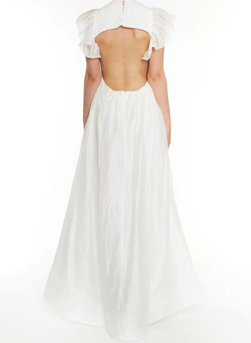 ترو ديكادينس Birdie White Open Back Maxi Dress