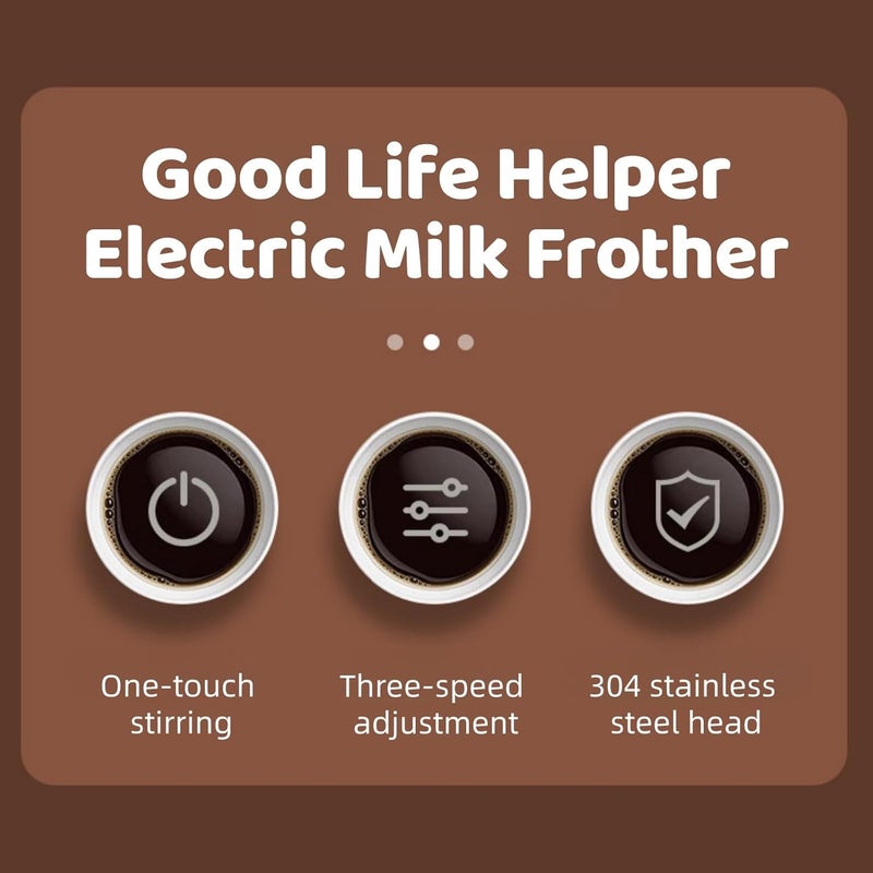 Lullaxx Milk Frother Handheld, Electric Frothers,Coffee Milk Frother, Dough Mixer, Foam Maker, Suitable for Coffee, Milk, Whipping Eggs, Kneading Dough(with stand, black, rechargeable) - Image 4