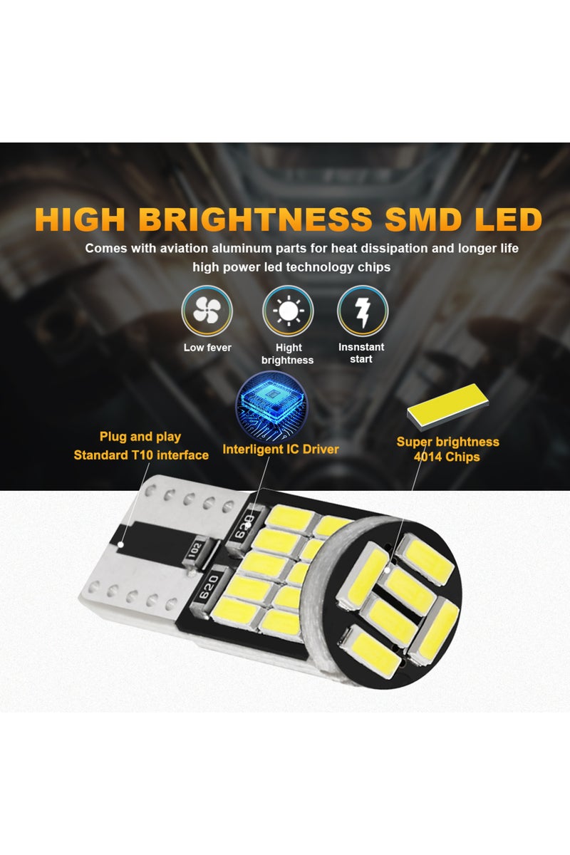 إيروريكس 10 قطع بيضاء، 2/10 قطع، مصابيح LED T10 W5W 194 501 LED Canbus بدون أخطاء، إضاءة داخلية للسيارة T10 26 SMD 4014 رقاقة - Image 5