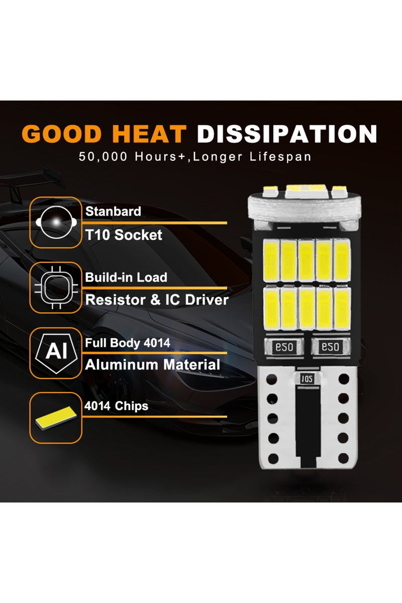 إيروريكس 10 قطع بيضاء، 2/10 قطع، مصابيح LED T10 W5W 194 501 LED Canbus بدون أخطاء، إضاءة داخلية للسيارة T10 26 SMD 4014 رقاقة - Image 2