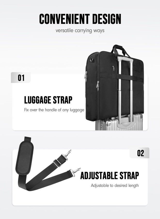 MATEIN Garment Bags for Travel, Large Double Layer Suit Bag Up to 6 Suits with Shoulder Strap, Foldable Carry On Garment Luggage for Hanging Clothes, Convertible Business Suitcase for Men Women, Black - Image 5
