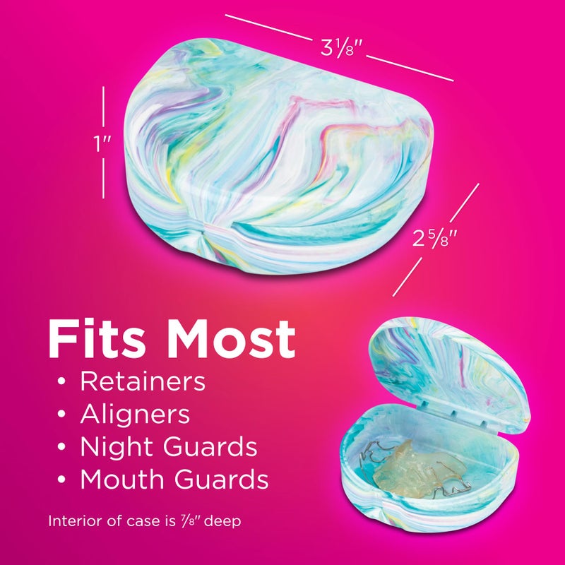 Practicon Marble Retainer Cases, Orthodontic Aligner Case, Mouth Guard Holder (3 Pack) (Mermaid) - Image 5