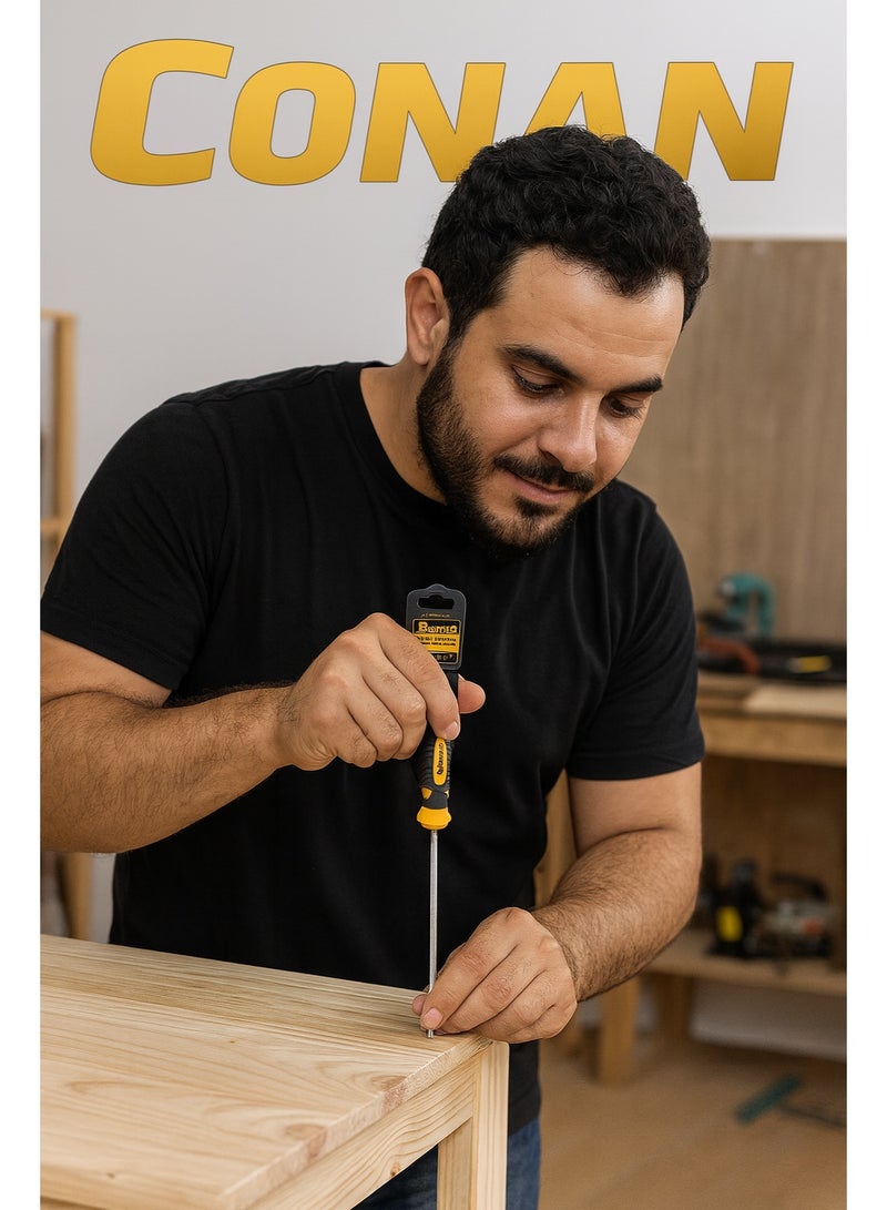 CONAN 2-Piece Professional Screwdriver Set – Phillips 6×150 mm Model 10005703 + Flat 6×150 mm Model 10005704 – High-Durability CR-V with Comfort Grip - Image 4