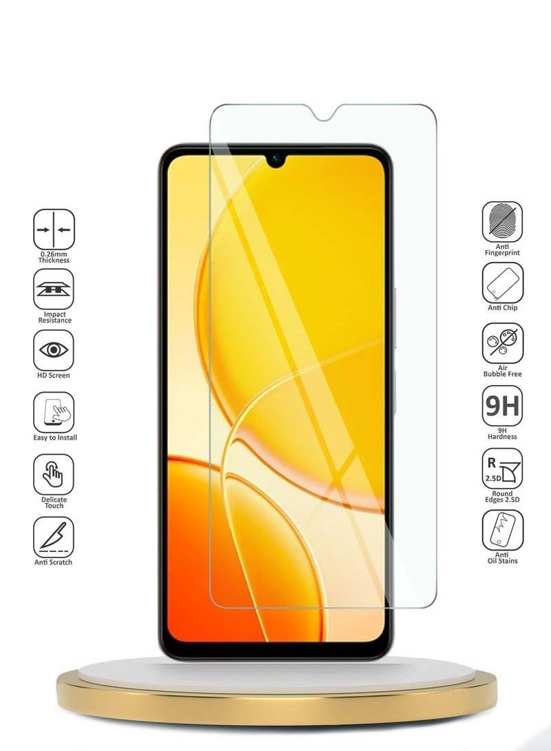 راكسوم واقي شاشة زجاجي مقوى ممتاز من WTech لهاتف vivo Y04 4G / Y29s 5G 2025 - صلابة 9H، حواف منحنية 2.5D، حماية كاملة من الخدوش والصدمات، وضوح فائق للشاشة، تركيب خالٍ من الفقاعات - شفاف - Image 1