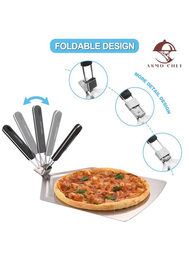 ASMO Chef Pizza Peel 13” x 16” Extra Large Pizza Paddle with Foldable Stylish Long Handle Easy for Baking Pizza, Perfect for Home and Commercial Use - Image 3