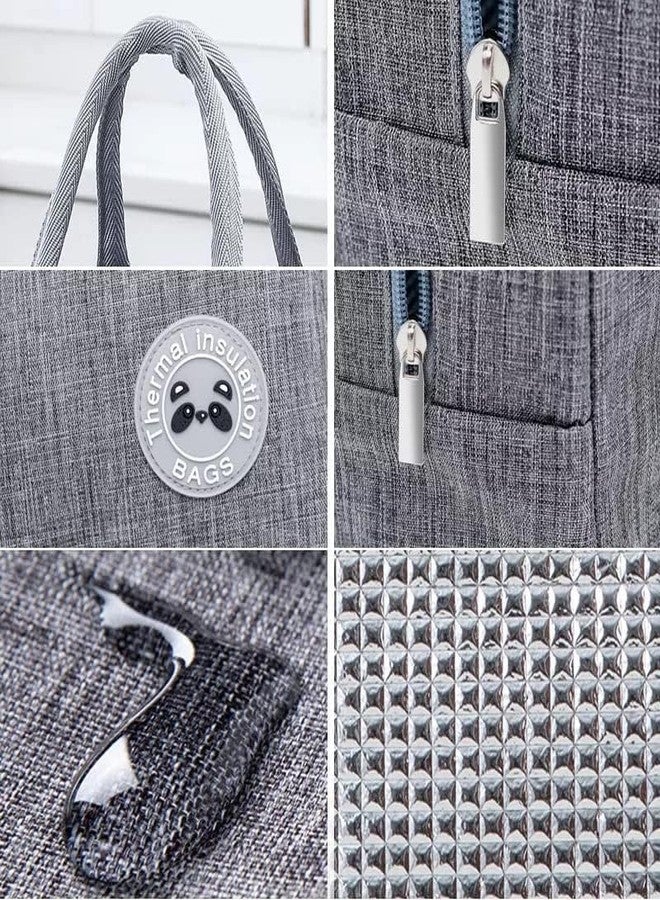 Starflyer Insulated Lunch Bag Women Girls, Reusable Cute Tote Lunch Box for Adult & Men, Leakproof Cooler Lunch Bags for Work Office Travel School Picnic. (Grey) - Image 5