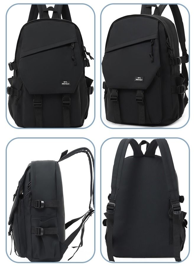 Joychic حقيبة ظهر يومية من البوليستر مقاومة للماء بغطاء قلاب وحقيبة كتب مقاومة للاهتراء مع قلادة كرتونية للنساء والرجال وطلاب الجامعات المتوسطة والثانوية - Image 4