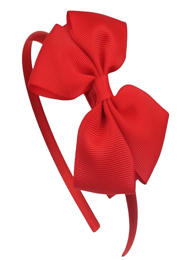 ZEYER Cute Red Bow Headband for Women Girls Fashion Christmas Headband Hair Accessories 1Pcs (Red) - Image 1