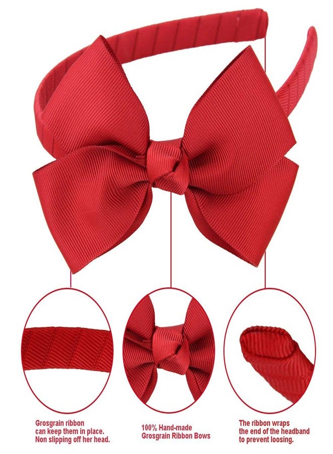 ZEYER Cute Red Bow Headband for Women Girls Fashion Christmas Headband Hair Accessories 1Pcs (Red) - Image 4