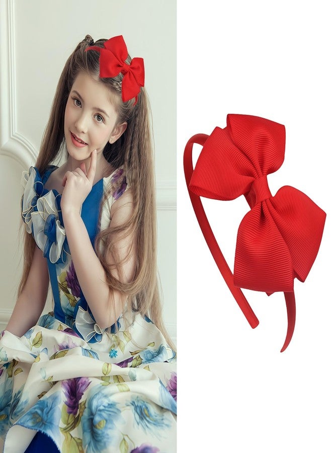 ZEYER Cute Red Bow Headband for Women Girls Fashion Christmas Headband Hair Accessories 1Pcs (Red) - Image 3