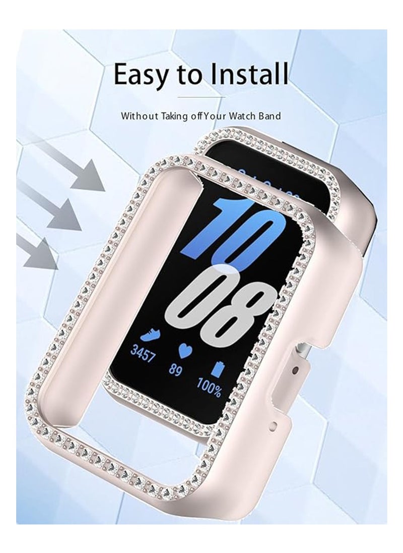 X-level - 2 Pcs Compatible with Samsung Galaxy Fit 3 Bling Diamond Case PC Bumper Protective Cases(No Screen Protector) Full Protective Bumper Smartwatch Cover Cases (Silver+Starlight) - Image 1