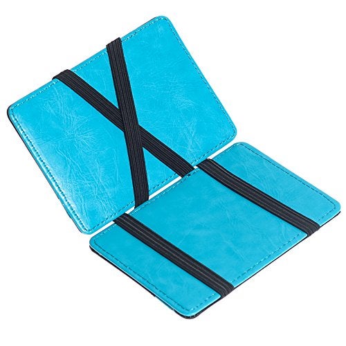 CKLT Men's Fashion Magic Money Clip Leather Minimalistic Slim Wallet Lake Blue - Image 1