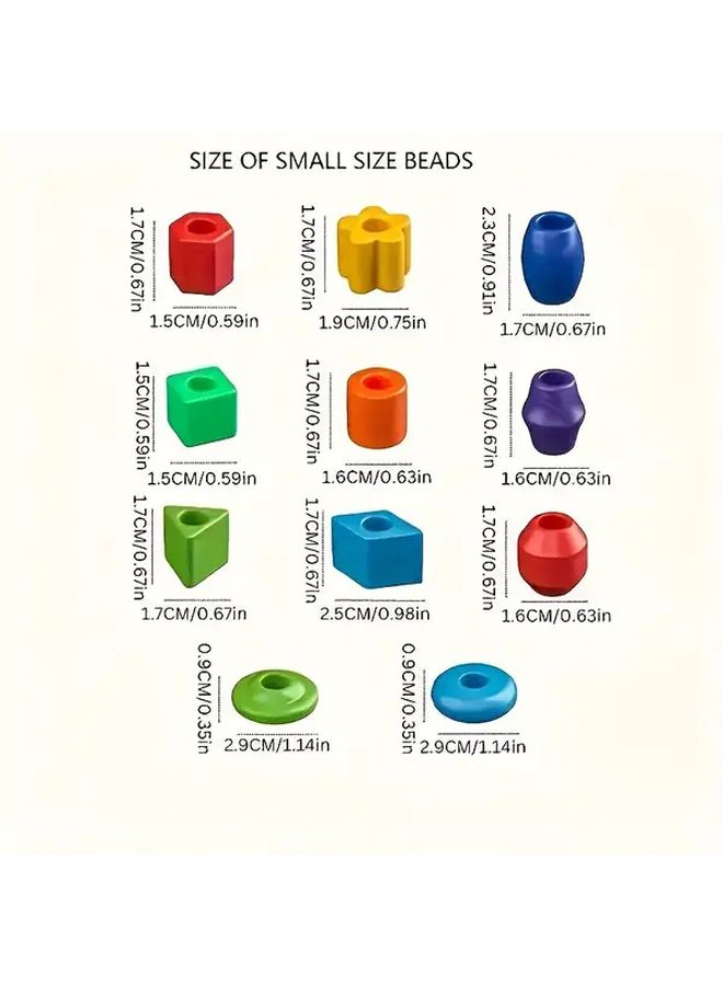 53Pcs Assorted Bead Stringing Toy Set For Fine Motor Skills And Color Sorting - Image 2