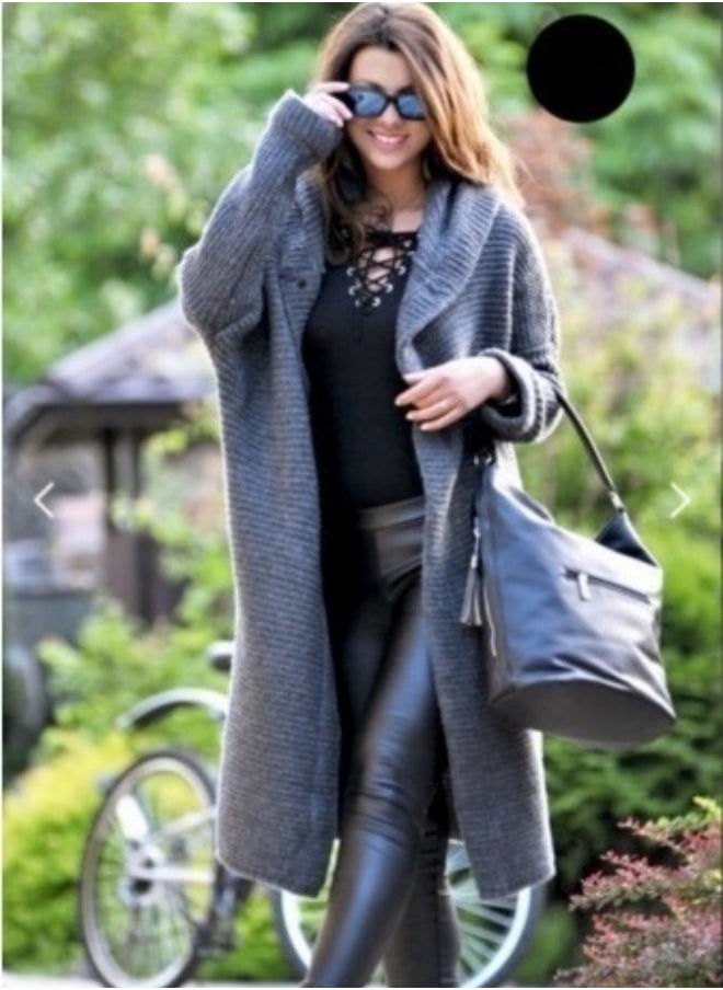 NIBEMINENT - Solid Hooded Button Front Cardigan, Casual Long Sleeve Cardigan For Fall & Winter, Women's Clothing - Image 1