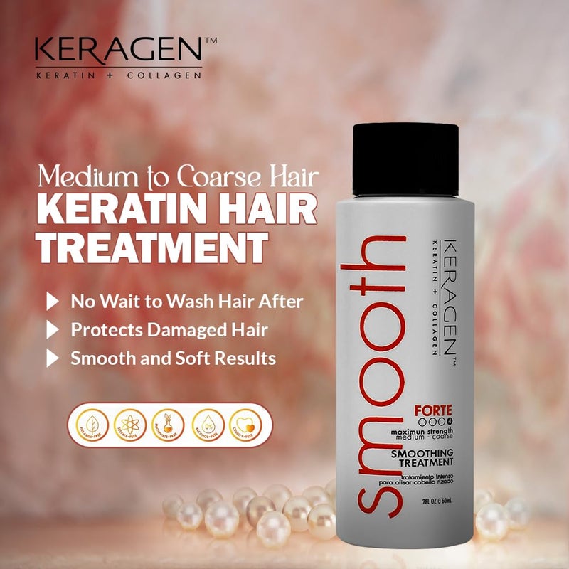 Keragen - Brazilian Keratin Smoothing Treatment, Blowout Straightening System for Dry and Damaged Hair - Forte, Sulfate Free - Eliminates Curls and Frizz, Medium to Coarse Hair (2 Oz) - Image 5