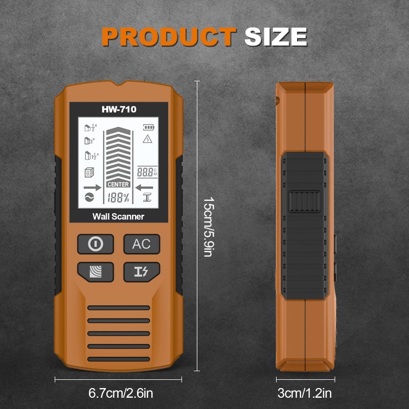 Stud Detector 5-in-1 Multi-Function Stud Locator Stud Post Detector Gauge Wall Metal Detector with Upgraded Smart Sensor, HD LCD Display and Audio Alarms - Image 4