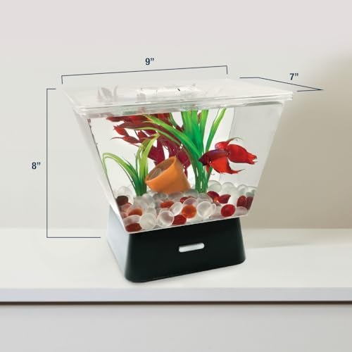 Tetra LED Betta Tank Kit 1 Gallon, Trapezoid aquarium With Base Lighting (24050) - Image 4