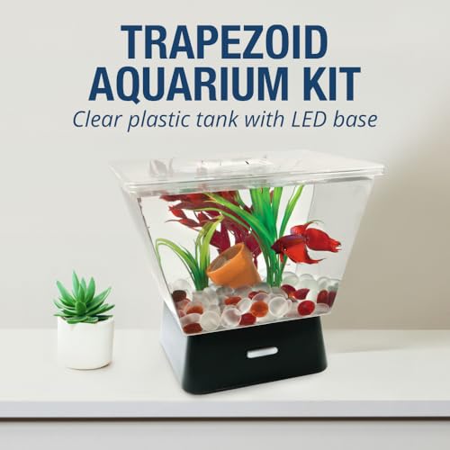 Tetra LED Betta Tank Kit 1 Gallon, Trapezoid aquarium With Base Lighting (24050) - Image 3