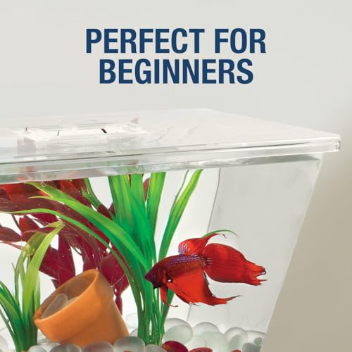 Tetra LED Betta Tank Kit 1 Gallon, Trapezoid aquarium With Base Lighting (24050) - Image 5