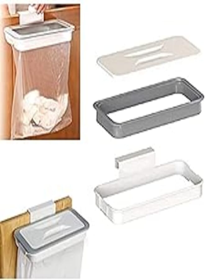 Excefore Kitchen Cabinet Door Basket Hanging Trash Can Waste Bin Garbage Rack Tool