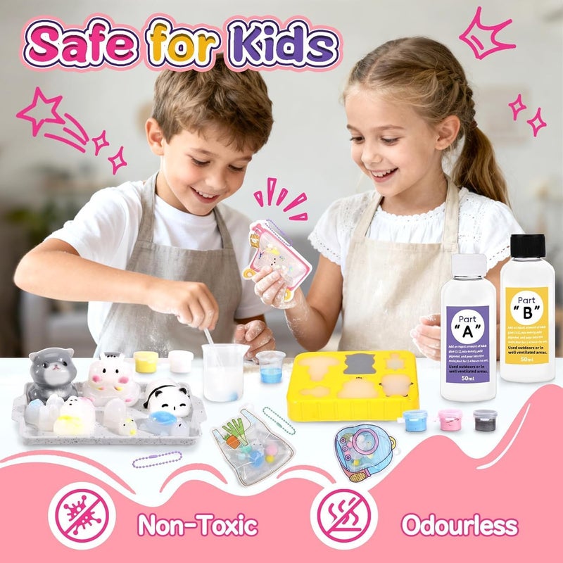 Moonmen Create Your Own Squishy Toys DIY Making Kit with Mold and 6 Packaging Bags, Pendant Set Fidget Toy for Kids Suitable Adults Kid (DIY Squishy Toys C) - Image 5
