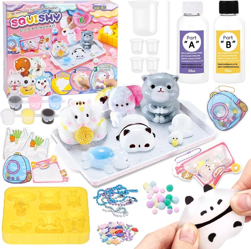 Moonmen Create Your Own Squishy Toys DIY Making Kit with Mold and 6 Packaging Bags, Pendant Set Fidget Toy for Kids Suitable Adults Kid (DIY Squishy Toys C) - Image 1