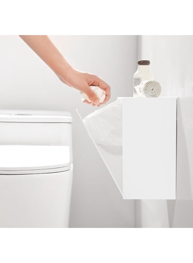 صندوق تخزين جداري (غطاء مفلطح) سعة كبيرة - أبيض لحفظ مستلزمات النظافة - Image 4